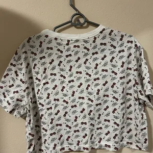 Nike White and Red Graphic Crop Tee thumbnail 2