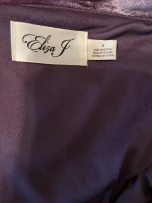 Eliza J Velvet Off-the-Shoulder Fancy Wedding Guest Dress in Plum thumbnail 3