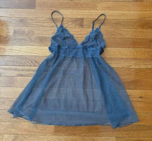 NWOT Victoria’s secret blue sheer lace babydoll chemise slip thumbnail 1