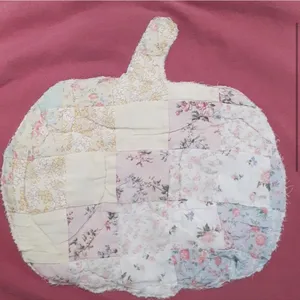 Handmade Quilt Pumpkin Sweatshirt Comfort Colors Fall Halloween Art to Wear thumbnail 3