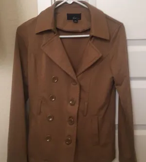 3 for $15! Camel button down coat Brown thumbnail 1