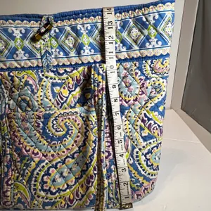 Vera Bradley Capri Blue Tic Tac Tote Quilted Paisley Shoulder Bag Large Retired thumbnail 7