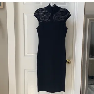 Lulus Detail Therapy Black Bodycon Midi Dress size small thumbnail 7