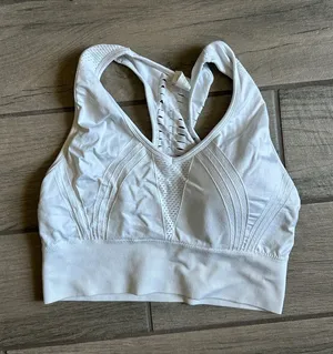 90 Degree By Reflex White Racerback Seamless Sports Bralette thumbnail 1
