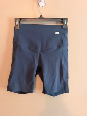 Halara Small Womens High-Waisted Navy biker Shorts With Side Pockets - Size S thumbnail 2