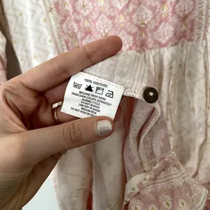 Avaasa pink‎ and white modest 3/4 sleeved lightweight dress women size medium thumbnail 7