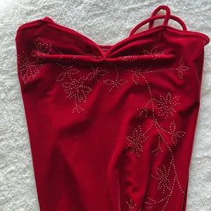 Vintage All That Jazz Red Velvet Rhinestone Maxi Dress 90s Y2K thumbnail 4
