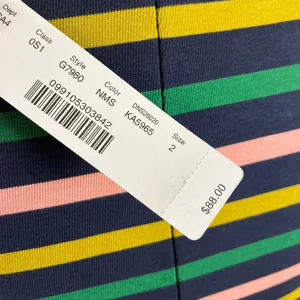 J. Crew Striped Knit‎ Midi Dress Long Sleeve Pink Green Yellow Navy Size 2 New thumbnail 6
