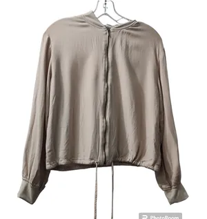 Melrose and‎ Market Bomber Jacket Lightweight Drawstring Beige Size S thumbnail 1