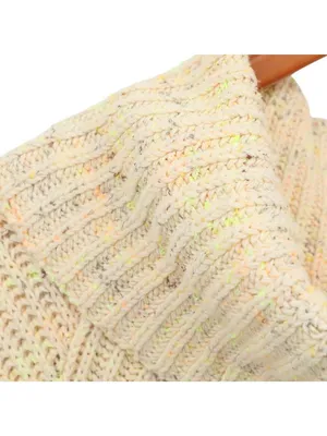 Free People Leo Sassy Peach Speckled Slouchy Turtleneck Oversized Sweater S thumbnail 5