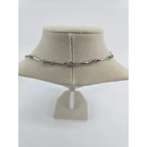 Unbranded Necklace Women 15in Bar Link Chain Silver Tone Minimalist EUC thumbnail 2