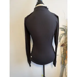 Lululemon Rulu Mock‎ Neck Long Sleeve Black Thumbholes Running Top Size 8 thumbnail 2