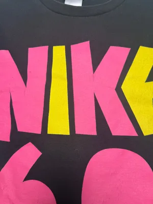Nike Black Tee with Pink & Yellow Graphic Women's Small thumbnail 2