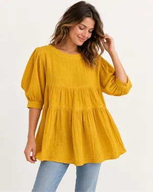 Soft Surroundings top babydoll peplum NWT thumbnail 1
