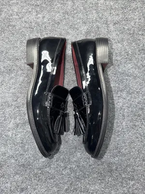 Franco Sarto Lucia Black Patent Tassel Loafers thumbnail 5