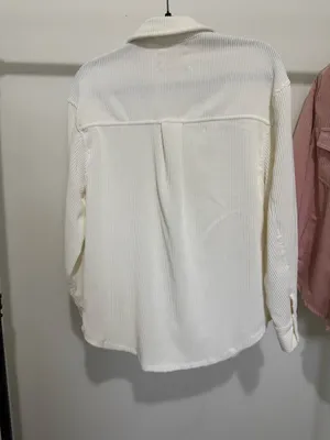 White Corduroy Shacket thumbnail 2