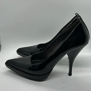 Prada Authenticated Black Patent Leather Stiletto Heel Shoes **Sz 38/US Size 8** thumbnail 6
