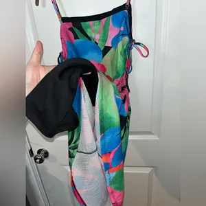 Gianni Bini Lined Y2K Resort Retro Maximalist Floral Tropical Cutout Mini Dress thumbnail 14