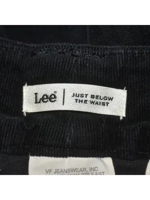 Lee Womens 14 M Black Corduroy Pants Just Below Waist Stretch Straight Leg thumbnail 6