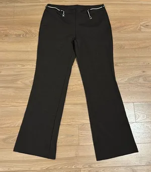 Express vintage black dress pants women’s size 7/8 bootcut with clasp belt‎ thumbnail 1