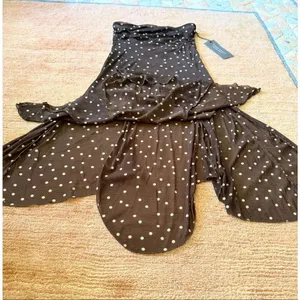 NWT Sans Souci Polka Dot Sheer Strapless Handkerchief Tube Dress Top Size M Y2K thumbnail 10