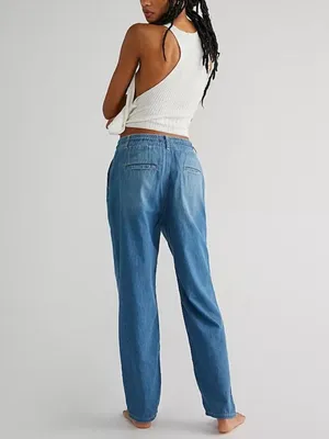 Free‎ People We The Free Luna Denim Pull On Pants Womens Size XS thumbnail 5