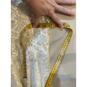 Vintage Lace Dress Size 12 Cream Ribbon Sequin Victorian‎ Romantic Delicate thumbnail 16