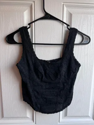 Victoria's Secret Black Floral Cropped Corset thumbnail 3