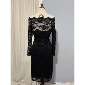 New MIUSOL Black Lace Off Shoulder Long Sleeve Bodycon Cocktail Goth‎ Dress M thumbnail 7