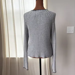 90s Vintage DKNY Jeans Sweater L Gray Ribbed Zipper Cuff Grunge Y2K Gorpcore Ski thumbnail 4
