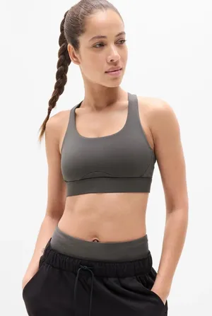 New Athleta S Interval Sports Bra Shadow Grey Small Cup A-C thumbnail 1