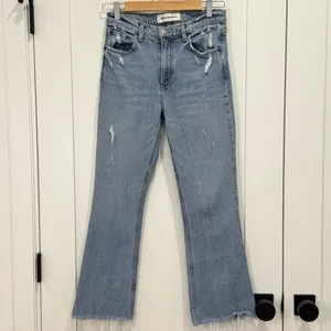 Reformation Crop Flood Kick Flare Jeans Size 26 Chic Minimal Clean Girl Capsule thumbnail 4