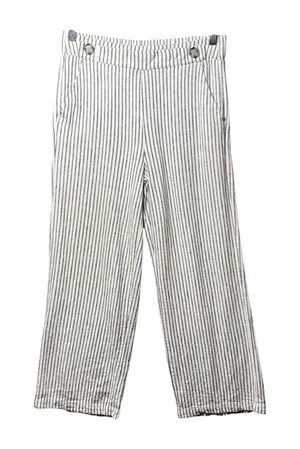 Definitions d.jea‎ Womens Medium Striped Linen Blend Wide Leg Pants Black White thumbnail 1