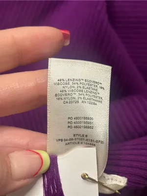 Aritzia Wilfred Free Cut-Out Knit Long Sleeve Purple Mini Dress Size Large thumbnail 7