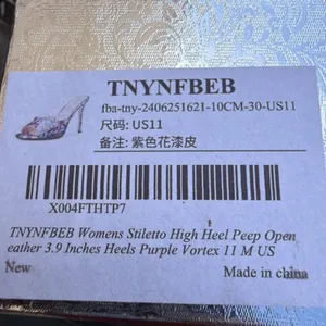 Women's Stiletto High Heels Peep Toe Mule 3.9” Heels Purple Swirl Women’s 11 thumbnail 5