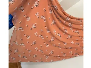 AVA & VIV Plus Size Floral Pleated Midi Dress Peach Pink Orange Hi-Lo 1X NO BELT thumbnail 13