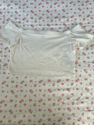 DIVIDED Cream Off-Shoulder Crop Top thumbnail 3