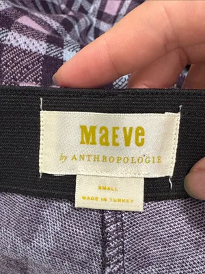 Maeve Anthropologie Cropped Plaid Flare Pants Stretch Preppy Twee Retro Tartan S thumbnail 8