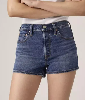 New Levi's 25 Premium 501 High Rise Women's Shorts Midnight Dark Wash Size 25 thumbnail 1
