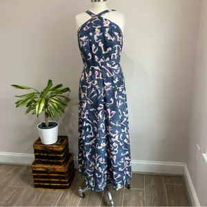 CAbi Aurora Maxi Dress Blue Abstract Halter Neck Sleeveless Boho Size 6‎ thumbnail 2