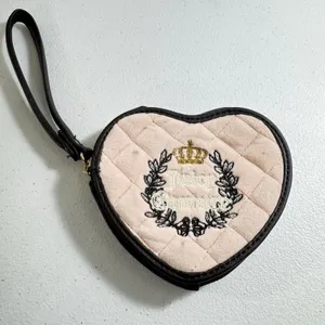 JUICY COUTURE‎ ROYAL COUTURE HEART ZIP AROUND WALLET - Pink Clay/ Chocolate thumbnail 1