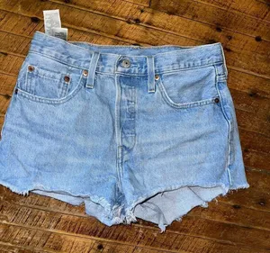 Levi's 501 medium wash cutoff W27 denim cutoff shorts thumbnail 1