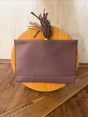Big Buddha Purple Envelope Clutch Purse Tassel Gold Hardware Faux Leather (9243) thumbnail 2