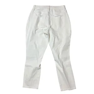 Abercrombie & Fitch High Rise Mom Jean Curve Love White Distressed Ripped 30/10R thumbnail 2