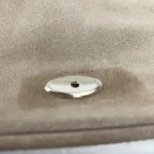 Vintage Montgomery Ward taupe suede fold over clutch. thumbnail 8