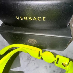Versace BRAND NEW Authentic Geometric unisex Sunglasses yellow fluorescent frame thumbnail 6