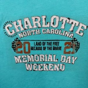 Next Level Apparel New Charlotte NC Memorial Day Weekend‎ Top Medium Blue Racing NASCAR Military thumbnail 8