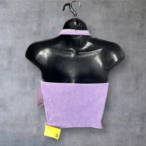 NEW All in Motion Shorts‎ Tank Top Set Women S Purple Ribbed High Waisted Crop thumbnail 3