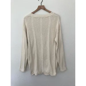 Free People Gritty Boho Granola Girl Earthcore Linen Cotton Shirt Top Medium thumbnail 7