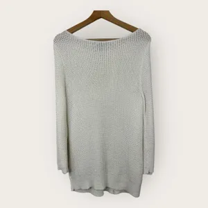 Ralph Lauren LRL Womens XL Open Knit Crochet Long Sleeve Sweater White Beachy thumbnail 2
